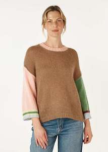 Z & P Mohair Colour Block Caramel