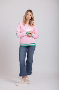 Womenswear: Mi Moso Contrast Sweat Pink Star