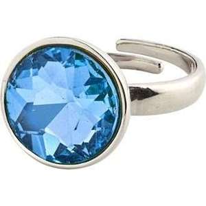 Pilgrim Callie Crystal Ring Silver Blue