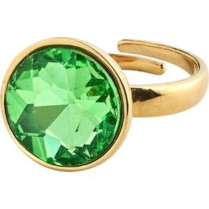 Pilgrim Callie Crystal Ring Gold Green