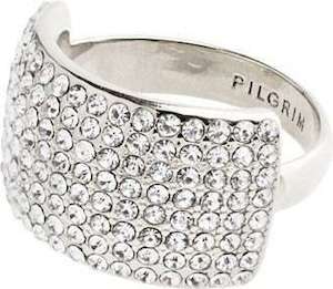 Pilgrim Aspen Crystal Ring Silver