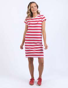 Foxwood Stripe Tee Dress Cayenne