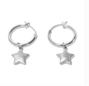 Fabuleux Vous Steel Me Hoop Star Earrings