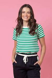 Charlo Jordyn Tee Green Stripe