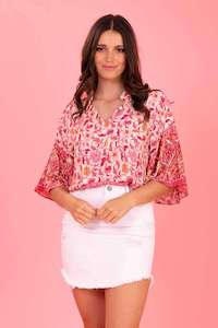 Charlo Terese Top Pink Boho