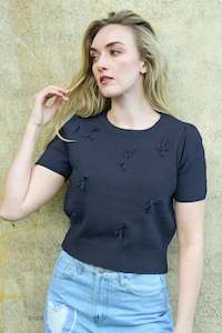 Womenswear: Coop Bow Delicious Top Navy