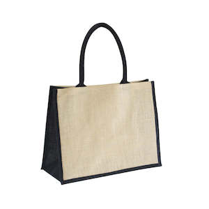 Ecobags Jute Reusable Shopping Bag - Natural with Black Gusset