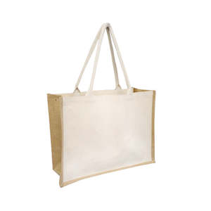 Ecobags: Ecobags Jute/Canvas Combo Tote Bag