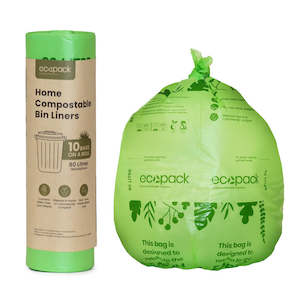 Bin Liners: Ecopack 80L Compostable Garbage Bin Liners (1 Roll/10 Bags)