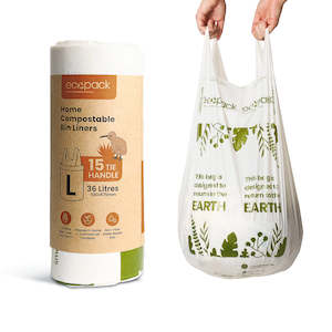 Ecopack 36L Large Compostable Bin Liners (1 Roll/15 Bags)