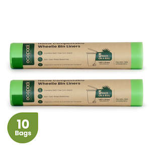 Ecopack 140L Compostable Wheelie Bin Liners Bundle (2 Rolls/10 Bags)