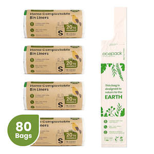 Ecopack 18L Small Compostable Bin Liners Bundle (4 Rolls/80 Bags)