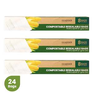 Ecopack Compostable Resealable Storage Bags (1 Box/15 Bags)