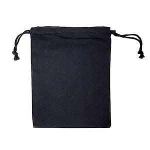 Ecobags Medium Black Calico Drawstring Bag