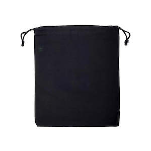 Ecobags Large Black Calico Drawstring Bag