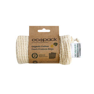 Food Packaging: Ecopack Organic Cotton String Bags (1 Roll/2 Medium Bags)