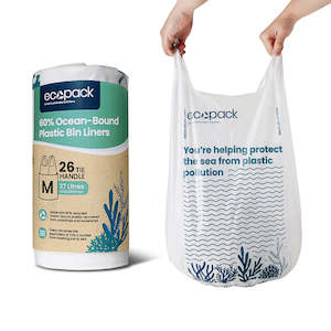 Ecopack 27L Medium Recycled Plastic Bin Liners (1 Roll/26 Bags)