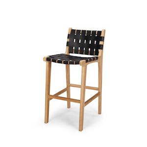 Tijuana High Back Barstool - Black