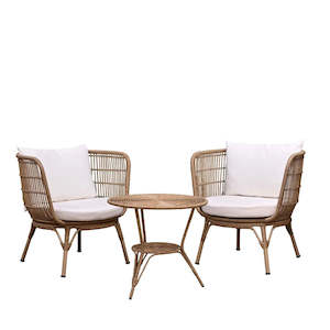 Clifton outdoor 3 piece setting in natural