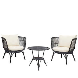 Clifton outdoor 3 piece setting in black