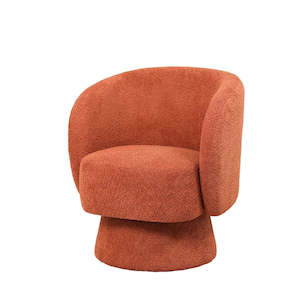 Krona swivel armchair in rust