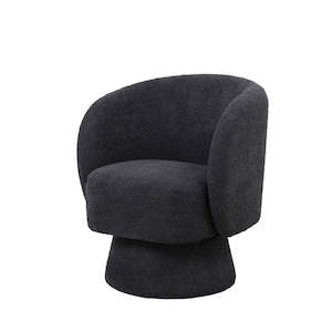 Krona swivel armchair in charcoal