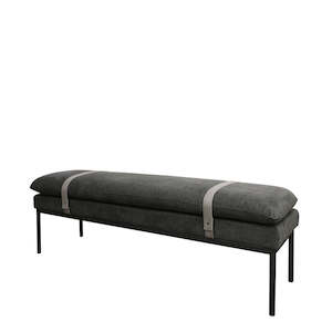 Baxter fabric bench seat in charcoal