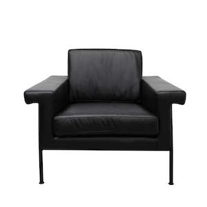 Monte Carlo leather armchair in black