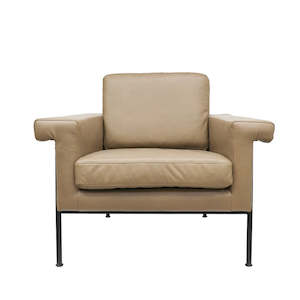 Monte Carlo leather armchair in beige