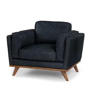 Aria Leather Armchair - Matisse Black