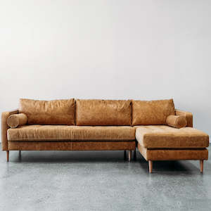 Chanel sofa & chaise in burnham distressed sunset