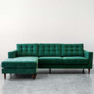 Tango sofa with reversible chaise in copeland greenstone