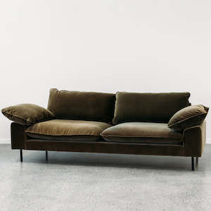 Sicily 3 seat sofa in cypress cotton velvet