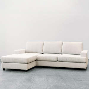 Furniture: Cloud Modular sofa & reversible chaise in branbury pearl