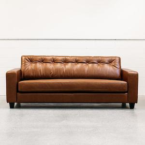 Furniture: Coco leather sofa in settler cloak