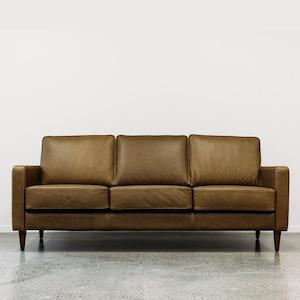 Chanel leather sofa in coronet olive