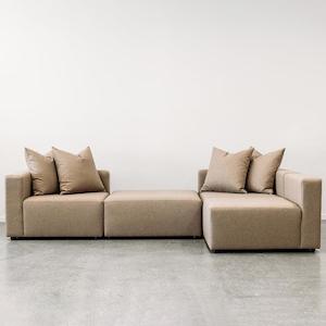 Vito modular sofa and ottoman in octavius mocha