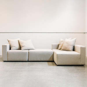 Vito modular sofa and ottoman in augusts porcelain