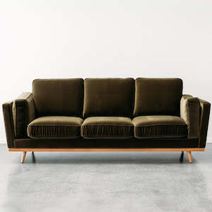 Aria 3 seat sofa in cypress cotton velvet