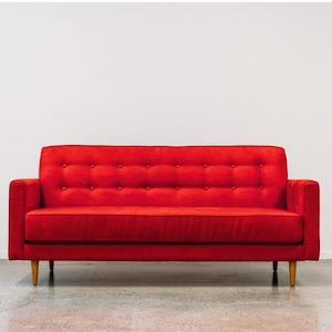 Ventura sofa in macrosuede ferrari