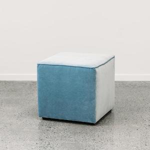 Ghost Square Ottoman - Theodora 'Sky'