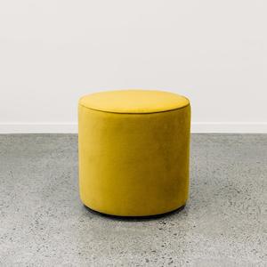 Furniture: Ghost Small Round Ottoman - Plush 'Olive'