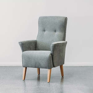 Furniture: Lily armchair in aston elephant