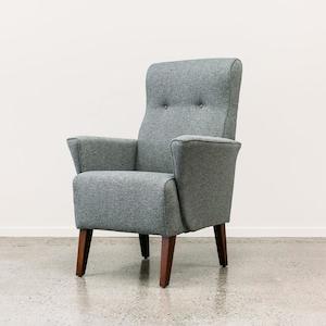 Lily armchair in akito steel