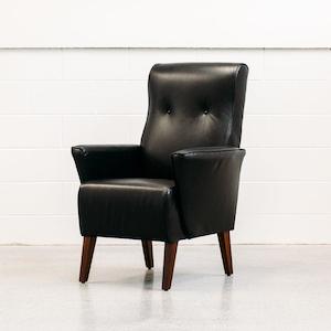 Furniture: Lily leather armchair in settler black