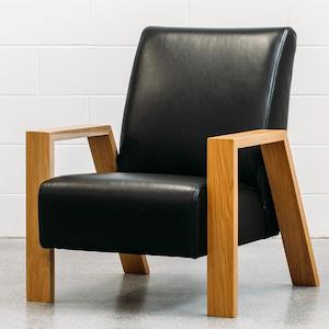 Furniture: Mogambo leather armchair in settler black