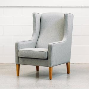 Partridge armchair in chambray mist