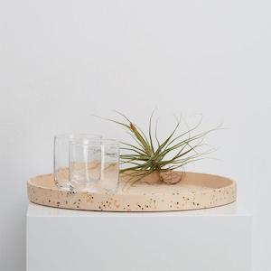 Furniture: Large Terrazzo Round Tray -  Salt