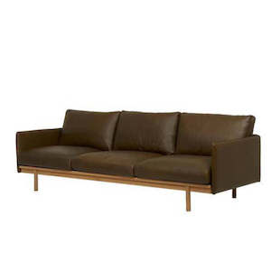 Furniture: Hay 3 seat sofa in hunter green leather