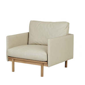 Furniture: Hay armchair in limestone leather